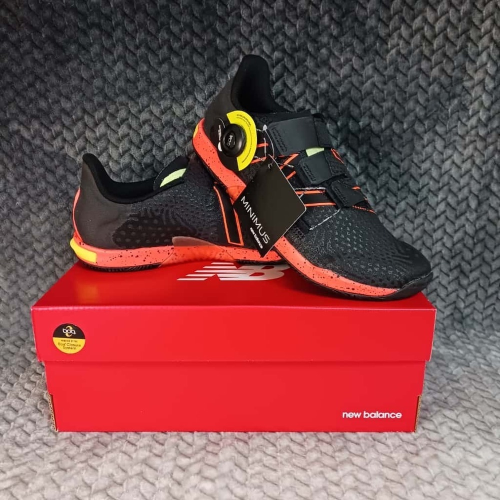 New Balance Black with Neon Orange and Yellow Athletic Shoes
